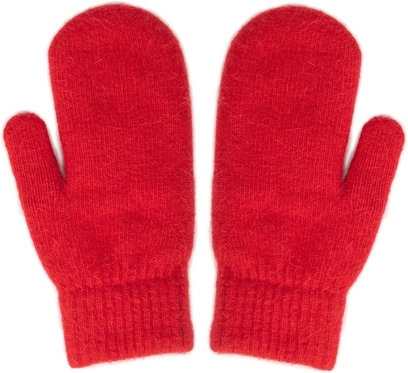 FGSS Winter Warm Mittens for Women Men - Soft Faux Rabbit Fur Mittens Elastic Cuff Stretchy Knit Gloves Cold Weather - Image 1
